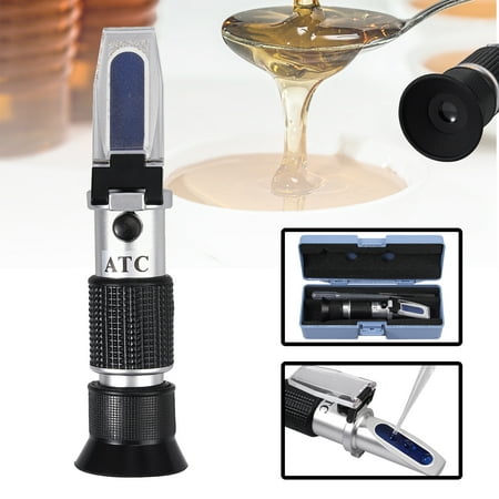 ESYNIC Honey Refractometer for Honey Moisture, Brix and Baume, 3-in-1 Uses, 58-90% Brix Scale Range Honey Moisture Tester, with ATC, Ideal for Honey, Maple Syrup, and Molasses, Bee Keeping