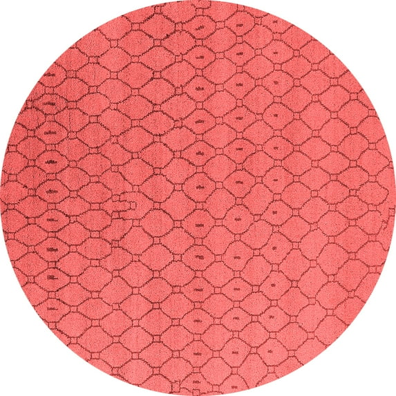 Ahgly Company Indoor Round Oriental Red Industrial Area Rugs, 6' Round
