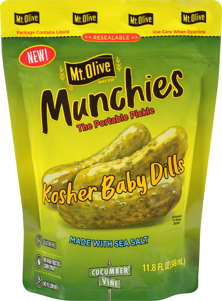 Mt Olive Munchies Kosher Baby Dills Pickles 11.8 oz