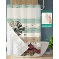 thumbnail image 3 of No Hook Shower Curtains, Country Farm Extra Long Bathtub Curtains with Snap in Liner, Vintage Farmhouse House Wooden Grain Waterproof Washable Fabric Bathroom Shower Curtain Sets, 72" x 96", 3 of 7