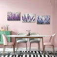 thumbnail image 3 of Hieng Lavender Wall Art 3 Pieces Purple Floral with Butterfly Canvas Prints Country Flower Art Picture Rustic Farmhouse Kitchen Bathroom Decor Unframed, 3 of 6