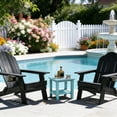 thumbnail image 2 of OTSUN Adirondack Outdoor Side Table Set of 2, 16" HDPE Patio Side Table with Shelf, Weather Resistant Easy Maintenance for Backyard Pool Porch Garden & Lawn, 2 of 11