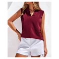 thumbnail image 6 of Tank Top for Women 2026 Summer Satin V Neck Pleated Sleeveless Blouses Casual Business Outfits Wine Red XL, 6 of 9