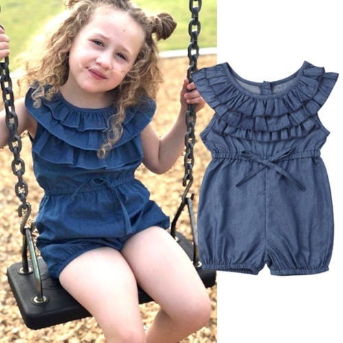 baby girl jean jumpsuit
