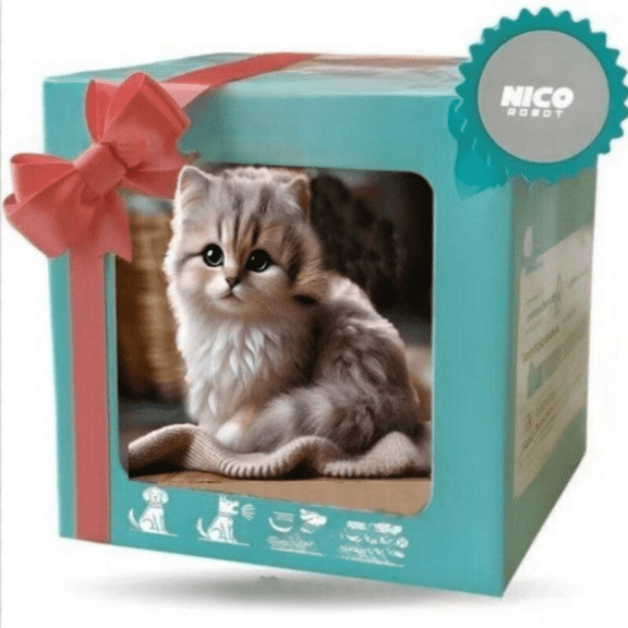 Interactive Robotic Cat Plush Toy, Lifelike Kitten with Real Meow Sounds, Moving Tail & Smart Motion, Soft Fur, USB Rechargeable Companion Pet for Kids Adults Cat Lovers