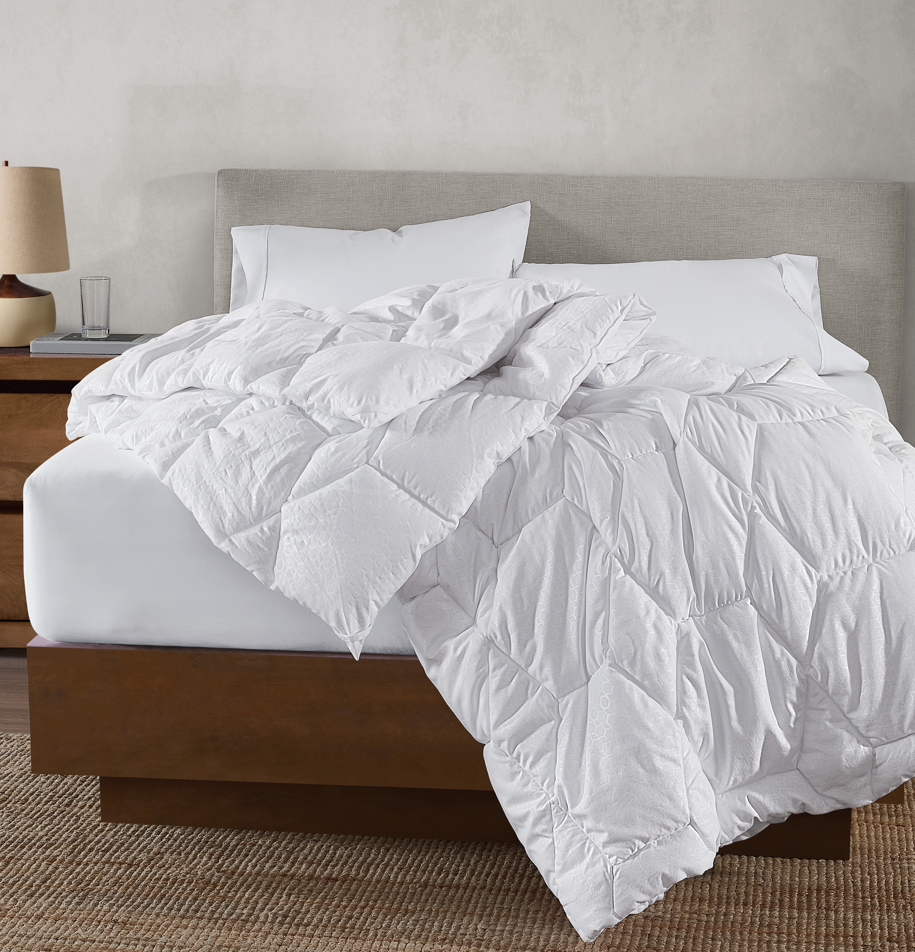 Nanobionic® Embossed Microfiber Down Alternative Queen Comforter in White