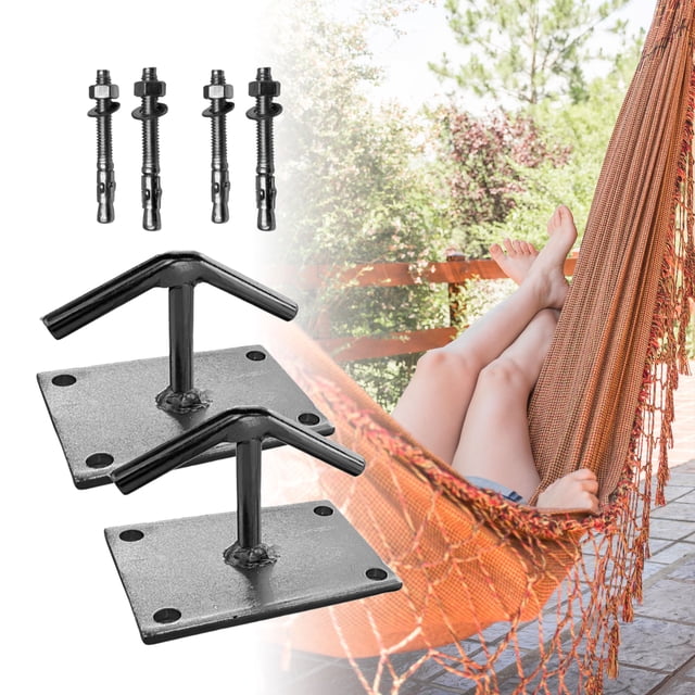 Hamaqueros Antióxido de Uso Rudo para Instalación de Hamacas y Sillas | Soporte con Acero Duradero y Taquete | Ideal para Exterior y Jardín HAMAQ T TAQ