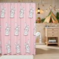 thumbnail image 2 of Erosebridal Bunny Shower Curtain 72Wx72L for Girls, Happy Faces Waterproof Bathroom Curtain, 2 of 5