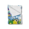 thumbnail image 2 of Cartoon Soft Flannel Fleece Throw Blanket, Kids Airplanes and Helicopters with Faces in Cloudy Sky Baby Nursery Print, Cozy Plush for Indoor and Outdoor Use, 50" x 60", Multicolor, by Ambesonne, 2 of 6