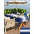 thumbnail image 5 of Outdoor Tablecloth with Umbrella Hole for Patio/Picnic/Party/Camping, Navy Blue Ombre Waterproof Table Cloth Rectangle Table Cover Washable, Aesthetic Art Farmhouse Gradient Blue (54"x 80"), 5 of 9