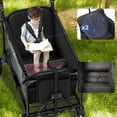 thumbnail image 5 of Vipsafe Foldable Wagon Stroller for 2 Kids, Multifunctional Wagon with Detachable Canopy, Pull & Push Handle, and Easy Storage, Black, 5 of 11