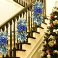 thumbnail image 5 of 1 Pcs Christmas Teardrop Swag 17.7 Inch Pine Branch Swag Stairway Swag Prelit TearDrop, Christmas Wreath with Warm Lights Christmas Decoration for Door Indoor Outdoor Home Hanging Decor(Blue), 5 of 9