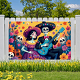 thumbnail image 6 of Floral Design Day of the Dead Skeleton Banner Cultural Theme Celebration Decor for Festival Party Decoration Event, 6 of 7