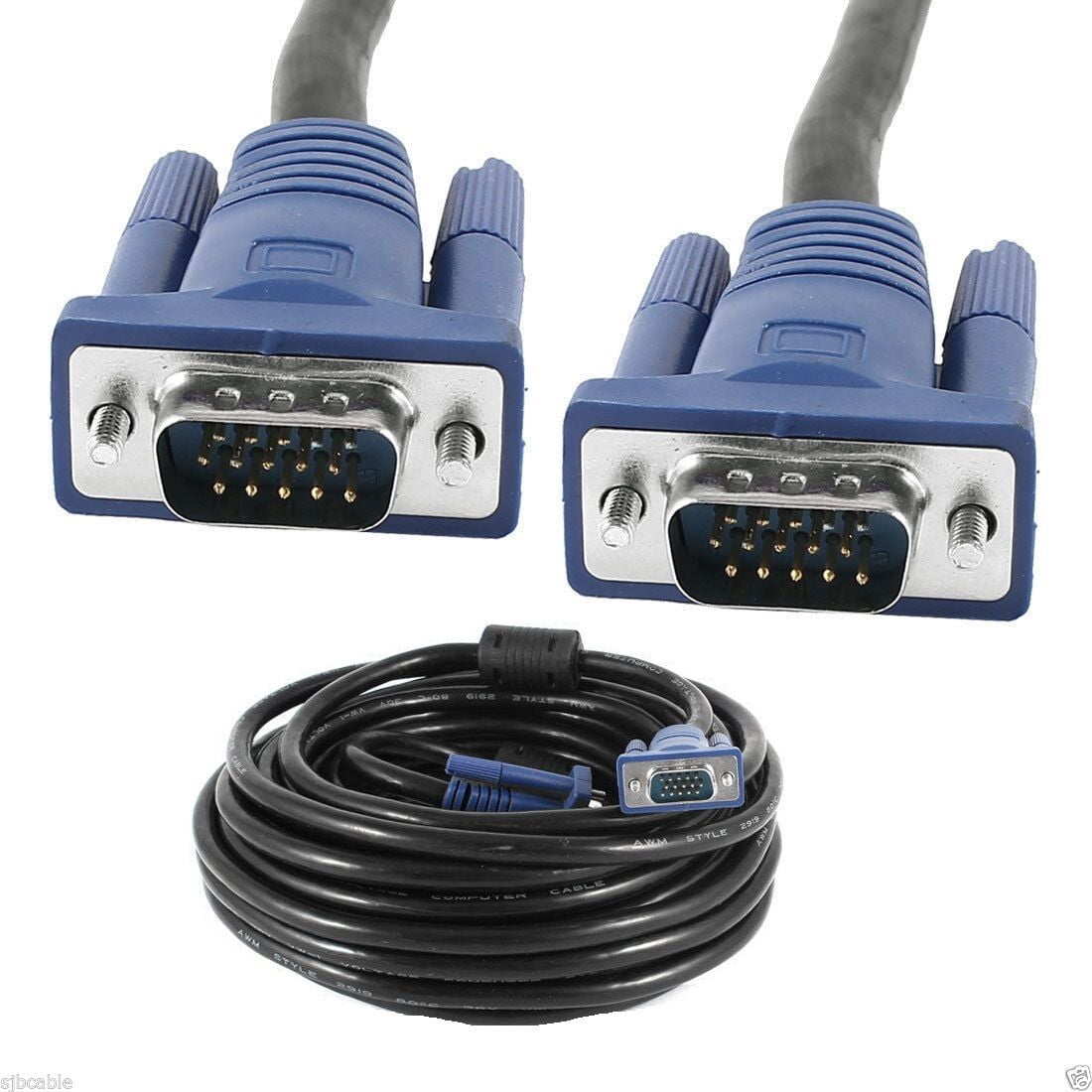 100 Ft Feet 100ft Svga Vga M M Lcd Led Monitor Blue Vga Cable Male To Male Walmart Com Walmart Com