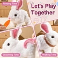 thumbnail image 4 of YIQII Hopping Bunny Plush with Carrot, Easter Plush Bunny Toys, Realistic Interactive Rabbit, Interactive Bunny Bunbi with Sounds, Twitching Mouth and Nose, and Wiggling Ears (White), 4 of 7