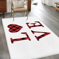 thumbnail image 3 of LOVE Red Washable Area Rug 4 x 6 ft Plaid White Background , Soft Non Slip Rugs Stain Repellent Indoor Felt Carpet for Living Dining Room Bedroom Home Office, 3 of 9