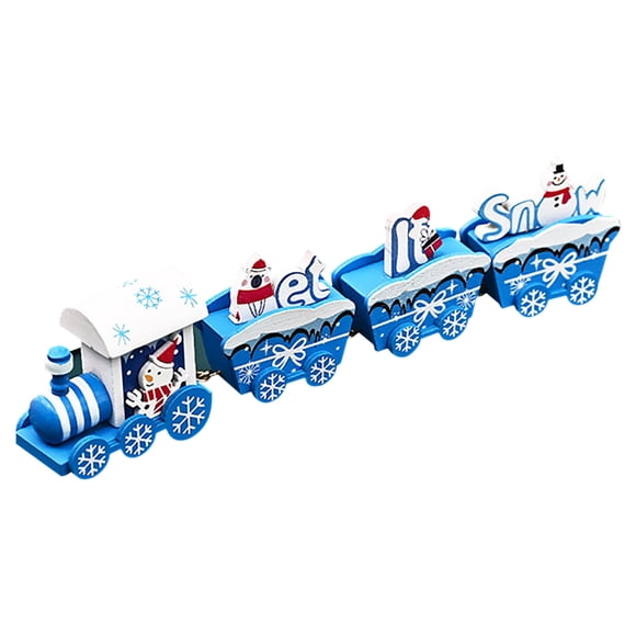 Wooden Christmas Train Decorations For Home Holiday Little Engine Toy Year Gift
