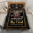 thumbnail image 2 of Lotusprinthandmade God Christian Jesus Quote Quilt Bedding Set (White Binding) 5 Sizes (Made in Vietnam) (60x70), Faith-Based Quilt Bedding Set, Inspirational Jesus Quote Comforter, 2 of 5