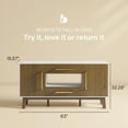 thumbnail image 2 of BELLEZE Mid-Century Modern Side Table with Two Drawers and Enclosed Cabinets, Sideboard Buffet Table for Kitchen, Living Room, or Hallway - Tristan (Dark Walnut), 2 of 6