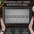 thumbnail image 4 of Bibana 12-Slot Watch Box with Lock, PU Leather Jewelry Organizer with Glass Lid & 2 Drawers for Men and Women, 4 of 7