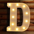 thumbnail image 1 of VITI Letras con luces LED iluminadas para luz nocturna, letras del alfabeto para decoración de pared, letras iluminadas para boda/fiesta de cumpleaños, decoración de Navidad a pilas (D) SHIRET Hogar, 1 of 2