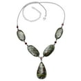 thumbnail image 3 of Natural Dragon Blood Stone & Garnet 925 Sterling Silver Necklace Jewelry N-1022 SDN1967, 3 of 6