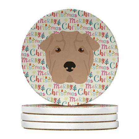 

Shar Pei Merry Christmas Large Sandstone Coasters Pack of 4 4 in x 4 in