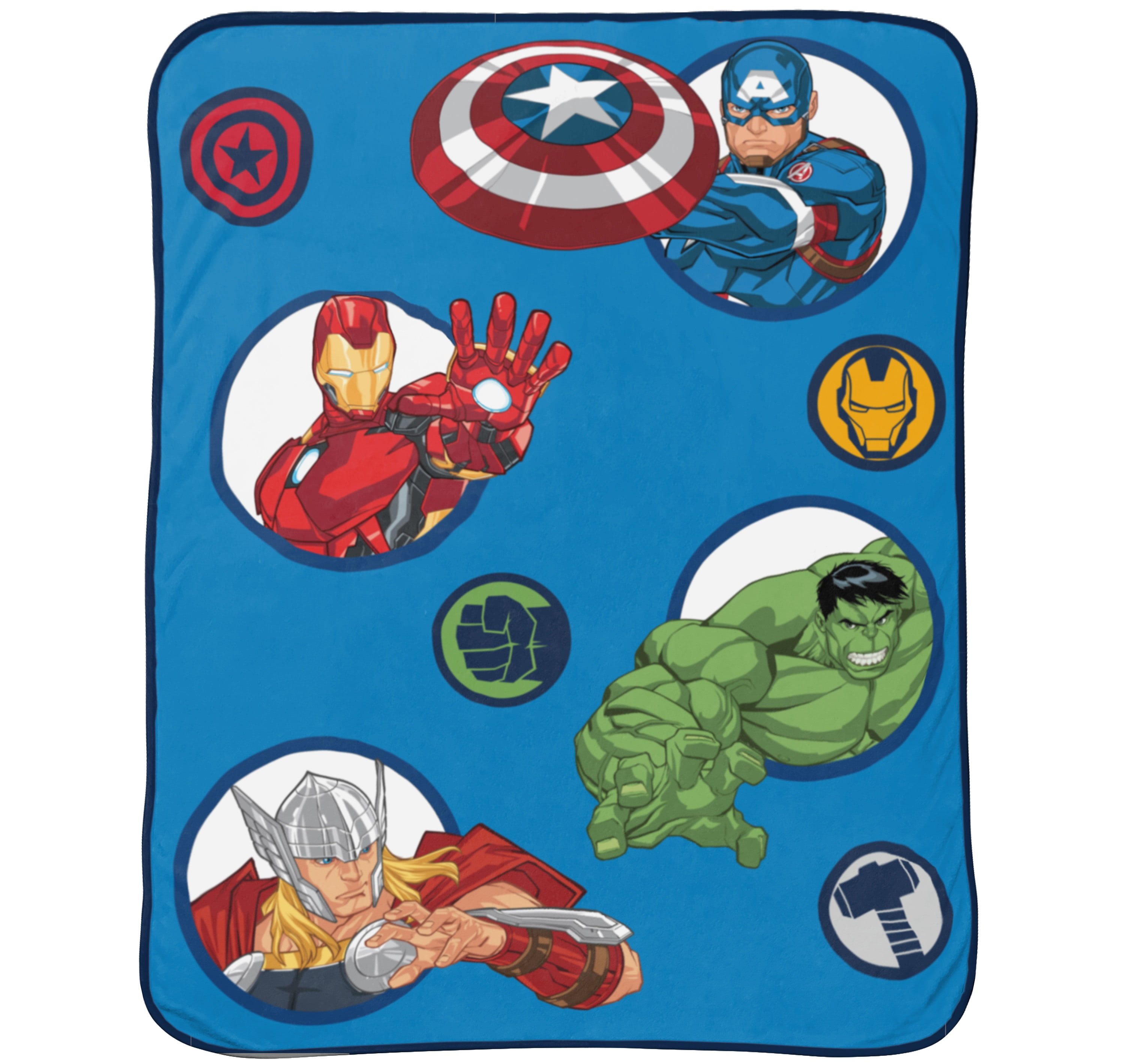 Marvel Avengers Throw Blanket 45" x 60" w/ Captain America Drawstring Sling Bag 