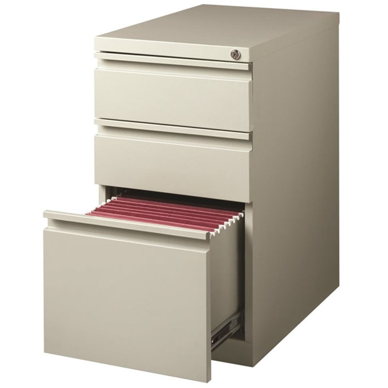 Hirsh Hl 1000 Series 3 Drawer Mobile Pedestal File Cabinet In Gray