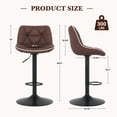 thumbnail image 4 of Hawsaiy Bar Stools Set of 4, Adjustable Swivel Counter Height Bar Stools with Back, Upholstered Modern Barstools with Diamond Stitching, Brown, 4 of 11