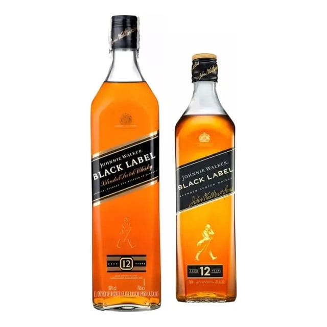 Johnnie Walker Black Label Blended Scotch Whisky 750 Ml + Black Label 1L