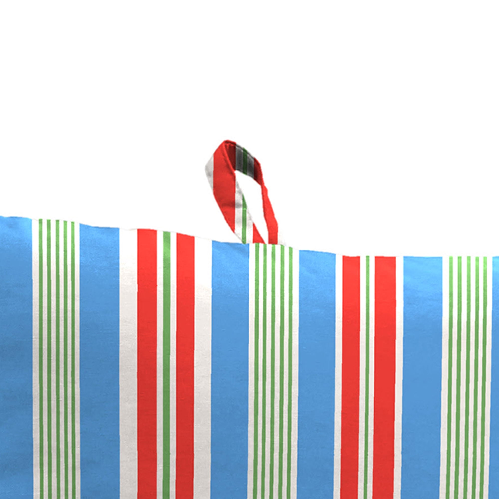 Jordan Manufacturing 44" x 21" Rolland Opal Multicolor Stripe Rectangular Outdoor Chair Cushion with Ties and Hanger Loop