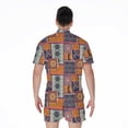 thumbnail image 2 of Ethnic Floral Patchwork Pattern Short Sleeve Men'S Rompers, Ethnic Casual Summer Jumpsuits Outfit, 2 of 4