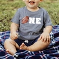 thumbnail image 2 of One Distressed Football Outline Boys 1st Birthday Sports Themed T-Shirts for Baby Boys Granite Heather Shirt 18 Months, 2 of 4