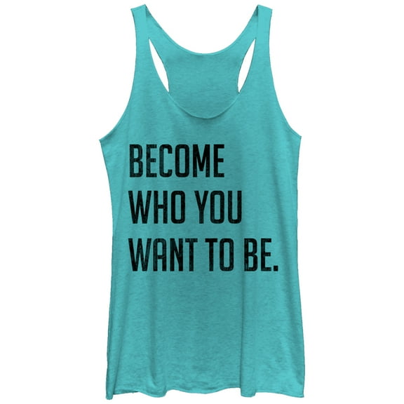 Women's CHIN UP Become Who You Want to Be  Racerback Tank Top Tahiti Blue Large