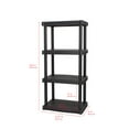 Hyper Tough 4Shelf Plastic Garage Shelves, Black, Holds up to 340 lbs