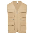 thumbnail image 6 of Kakishop Kids Boys Utility Vest Multi Pocket Zip Up Sleeveless Waistcoat Lightweight Breathable Cargo Vest (Khaki,9-11 Years), 6 of 7