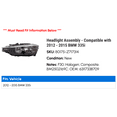 thumbnail image 2 of Headlight Assembly - Compatible with 2012 - 2015 BMW 335i 2013 2014, 2 of 2