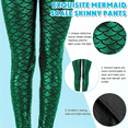 thumbnail image 6 of Women'S Mermaid Legging in Shiny Green Fish Scale Design High Waisted Stretch Pants for Casual and Wear-XXL, 6 of 10
