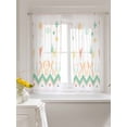thumbnail image 3 of Colorful Botanical Curtains 45 Inch Length,Sheer Curtains for Bedroom Living Room Window Summer Floral Ethnic Geometric Abstract Rod Pocket Drapes Kitchen Curtains Small Half Window 52"x45" 2 Panels, 3 of 6