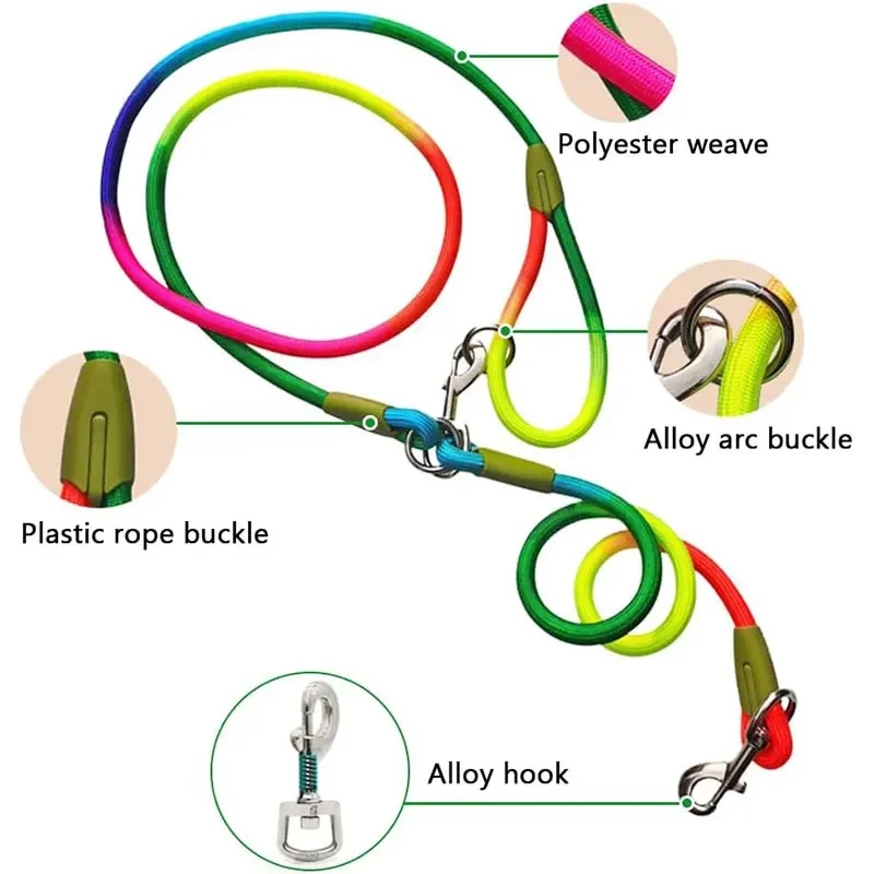 Reflective Nylon Leashes Pet Accessories Dogs Chain Traction Rope Leads For Running Free Hands Rope Chain For Small Large Dog