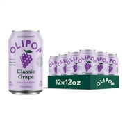 OLIPOP Prebiotic Soda Pop, Classic Grape, Prebiotics, Botanicals, Plant Fiber, 12 fl oz (12 Cans)
