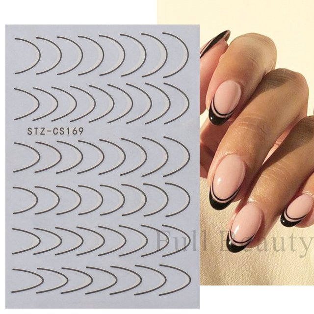 Líneas geométricas pegatinas para uñas láser dorado bronceado diseño deslizante diversión abstracta primavera e invierno láminas para uñas decoración LASTZSJ019 Tan Jianjun unisex