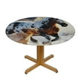 thumbnail image 3 of JEUXUS Horses Elastic Edged Polyester Fitted Table Cover,Appaloosa Pony and Sable Border Collie in Winter Print Round Fitted Tablecloth, XSmall, Fit Round Tables up Diameter, for Party Dining, 3 of 7