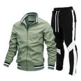 thumbnail image 1 of Men's 2024 Casual Contrast Sports Jogging Tracksuit Set Two Piece Outfit Comfortable Athletic Wear, 1 of 2