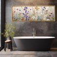 thumbnail image 3 of IDEA4WALL Extra Large Framed Canvas Print Wall Art Vintage Botanical Elegance Pastel Wildflower Illustrations Antique Wall Decorative Oversized Artwork Relax/Calm for Living Room - 60"x20", 3 of 5
