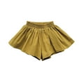 thumbnail image 2 of NAISIBABY Girls Summer Shorts, Casual Solid Color Elastic Waist Lovely Loose Ruffled Shorts Yellow 4-5T, 2 of 3