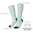 thumbnail image 4 of Naloa Daisy Floral A Thigh High Socks Extra Long Stretchy Sock Women Over Knee High Opaque Stocking Daily Wear, 4 of 6
