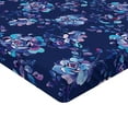 thumbnail image 4 of Ambesonne Floral Design Fitted Sheet, Inverted Colors Flora, California King, Indigo Sky Blue Violet, 4 of 5