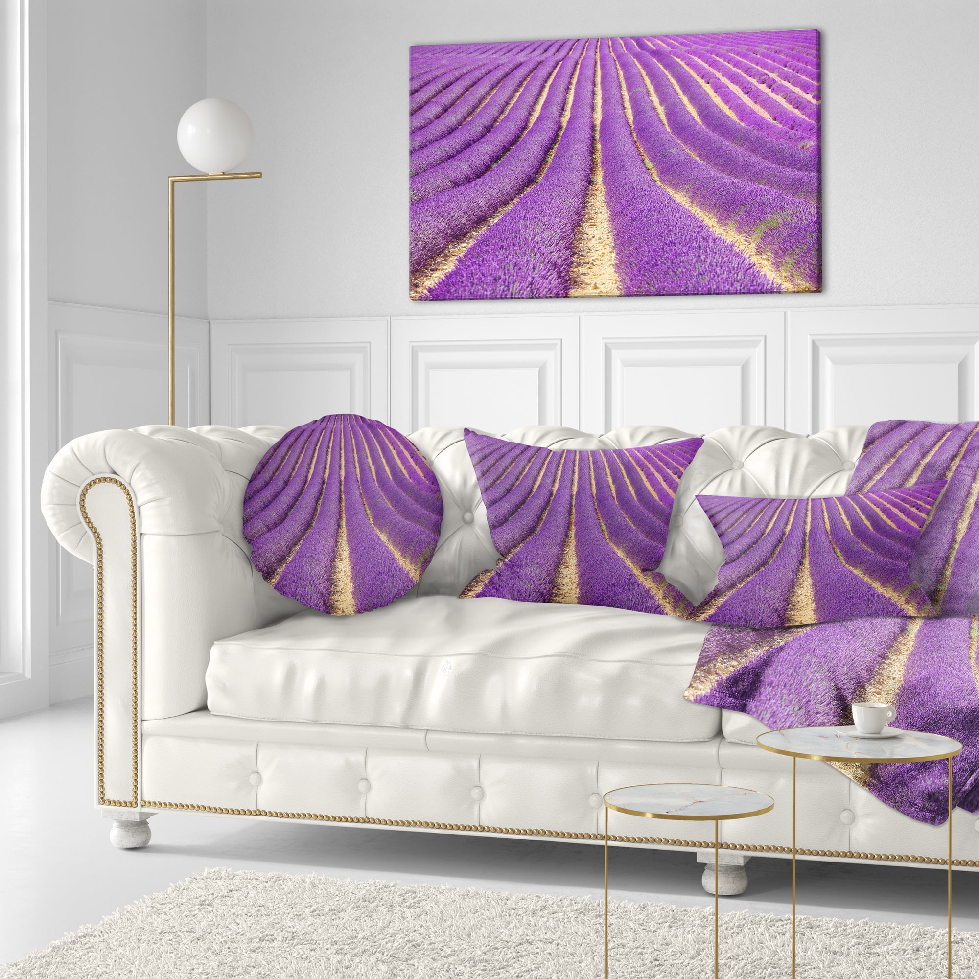 Designart 12" x 20" Purple Polyester Throw Pillow